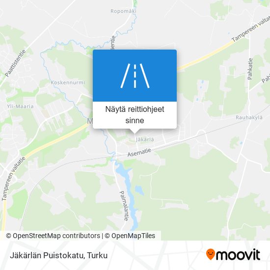 Jäkärlän Puistokatu kartta