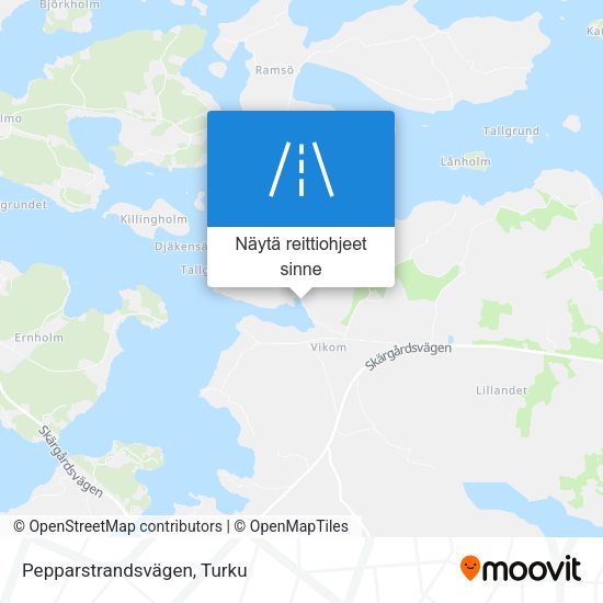 Pepparstrandsvägen kartta