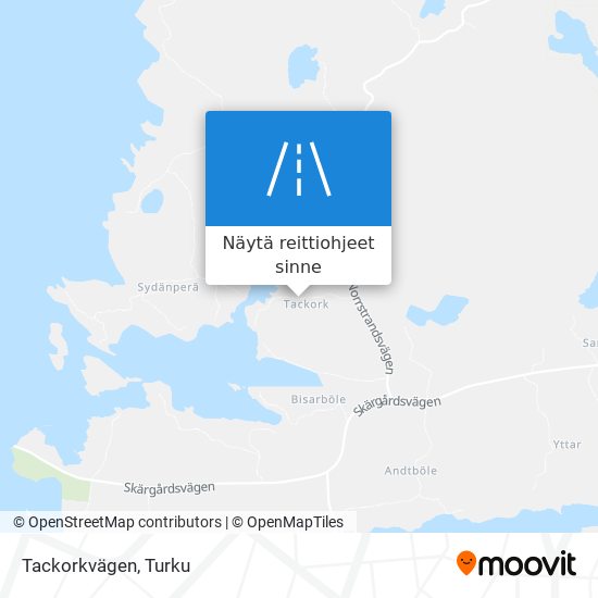 Tackorkvägen kartta