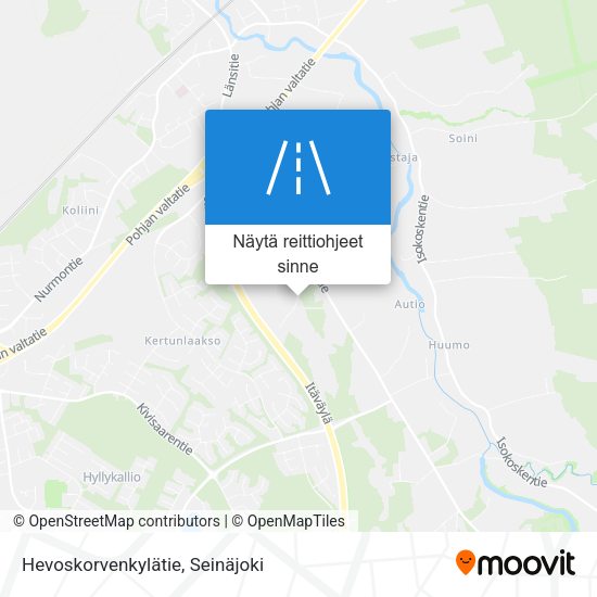 Hevoskorvenkylätie kartta
