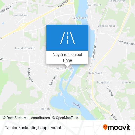 Tainionkoskentie kartta