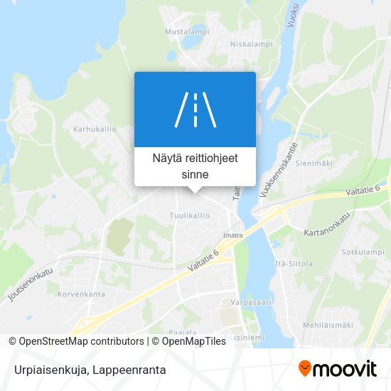 Urpiaisenkuja kartta
