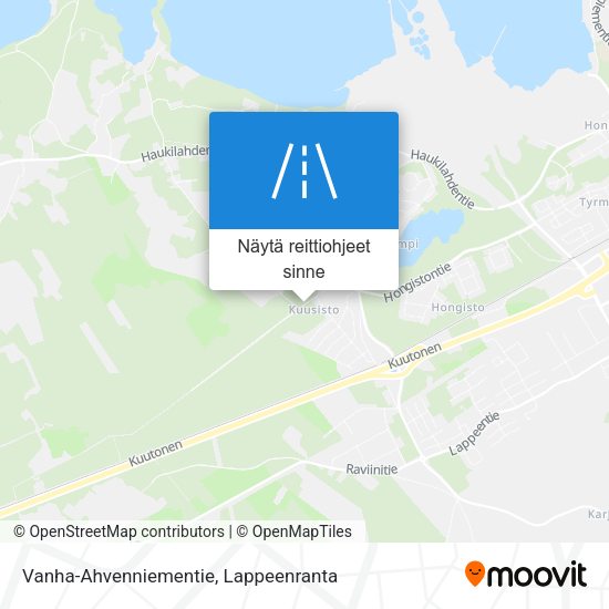 Vanha-Ahvenniementie kartta