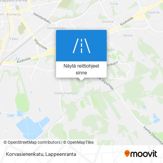 Korvasienenkatu kartta