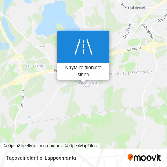 Tapavainolantie kartta