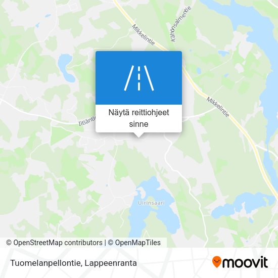 Tuomelanpellontie kartta