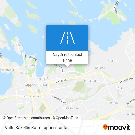 Valto Käkelän Katu kartta