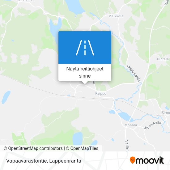 Vapaavarastontie kartta