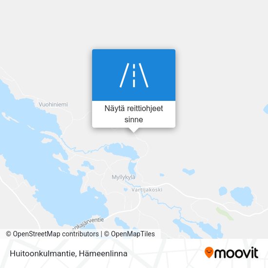 Huitoonkulmantie kartta