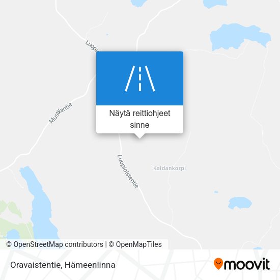 Oravaistentie kartta