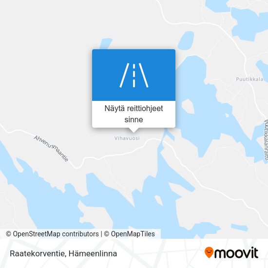 Raatekorventie kartta