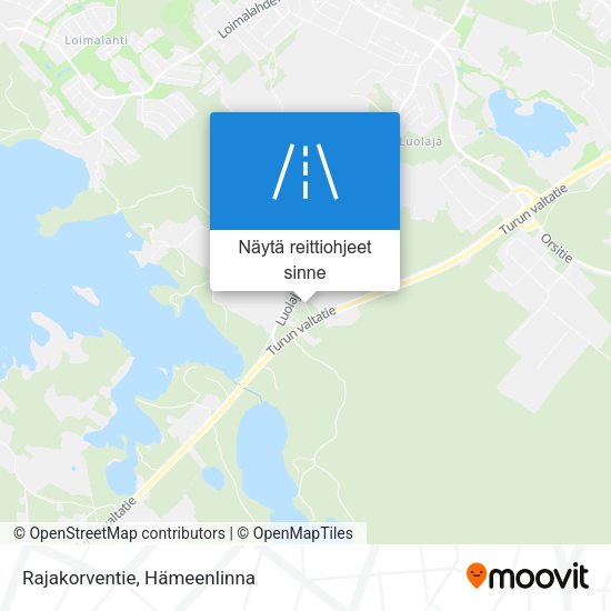 Rajakorventie kartta
