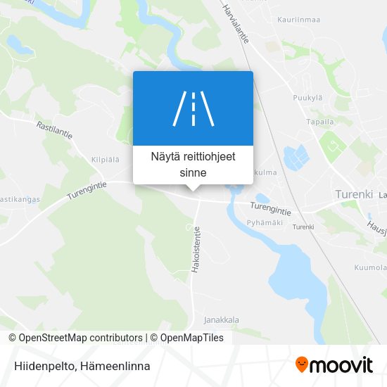 Hiidenpelto kartta