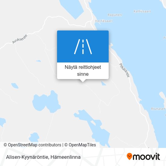 Alisen-Kyynäröntie kartta