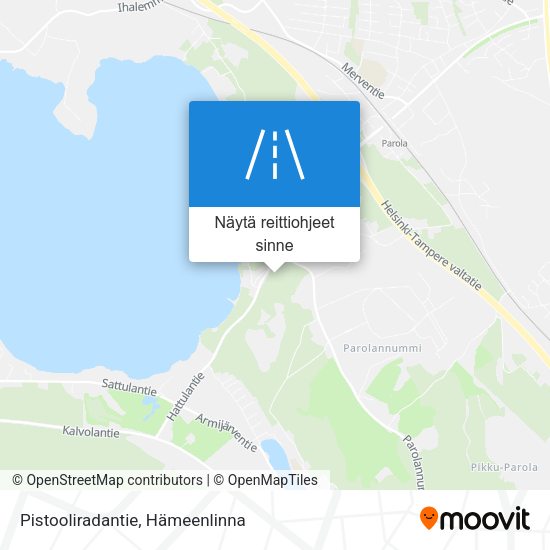 Pistooliradantie kartta