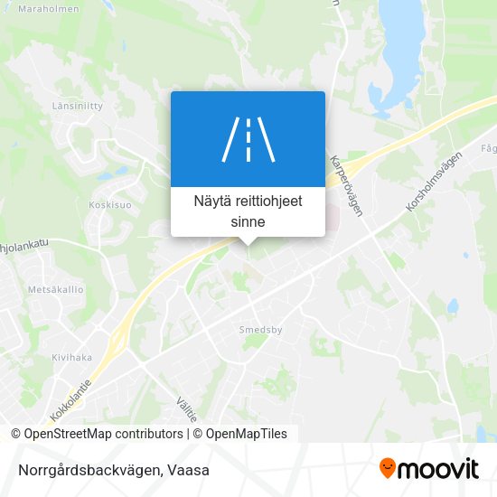 Norrgårdsbackvägen kartta