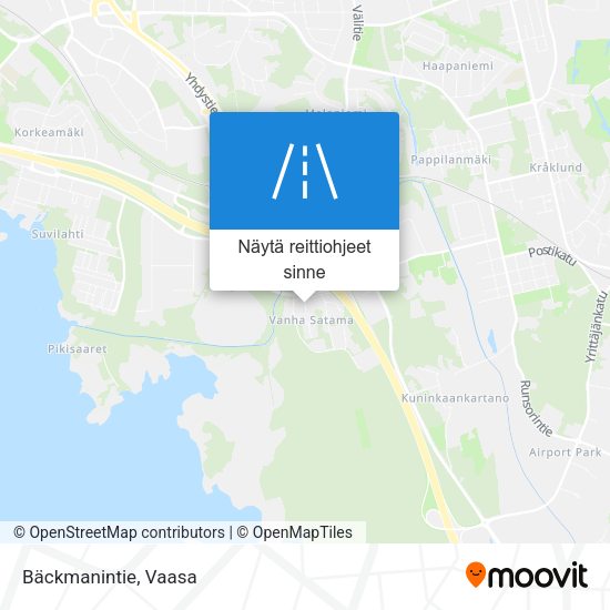 Bäckmanintie kartta