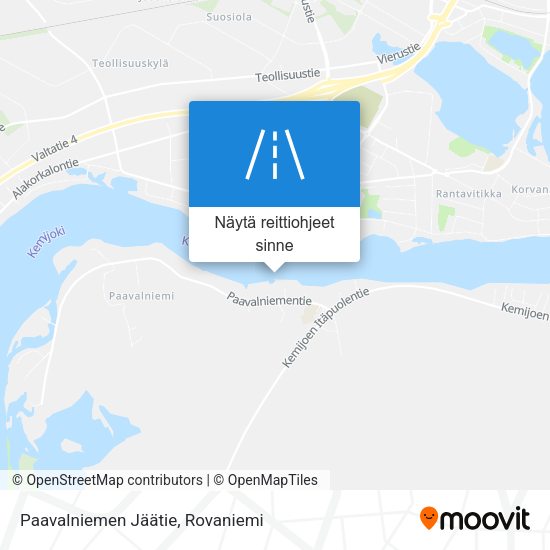Paavalniemen Jäätie kartta