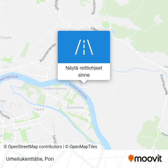 Urheilukenttätie kartta