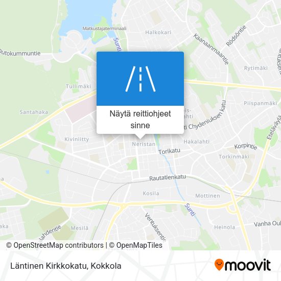 Läntinen Kirkkokatu kartta