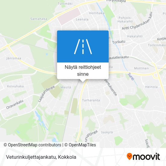 Veturinkuljettajankatu kartta
