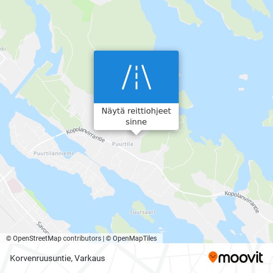 Korvenruusuntie kartta