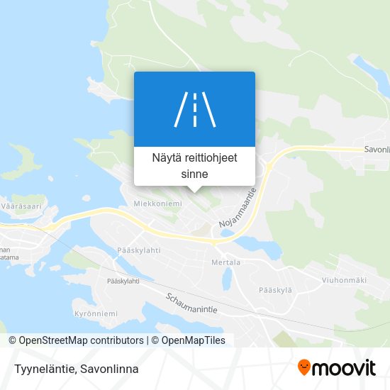 Tyyneläntie kartta