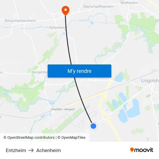 Entzheim to Achenheim map