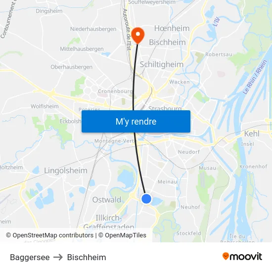 Baggersee to Bischheim map
