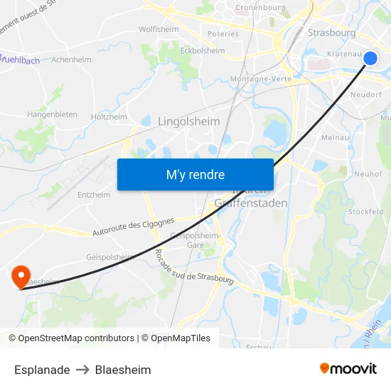 Esplanade to Blaesheim map