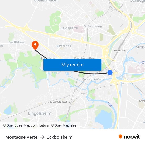 Montagne Verte to Eckbolsheim map
