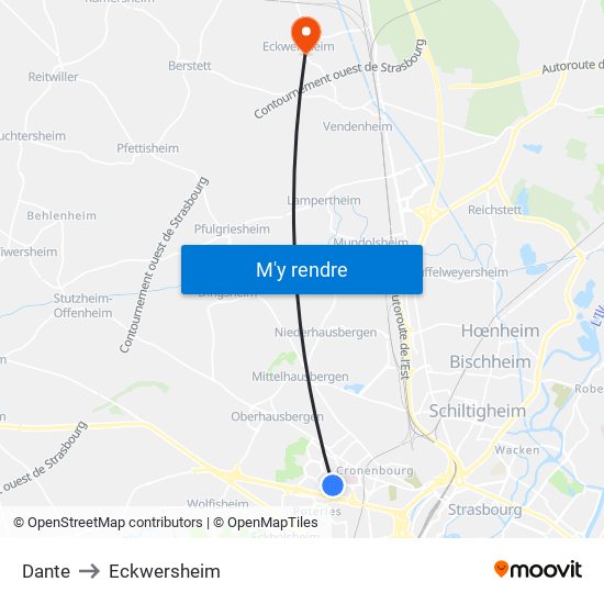 Dante to Eckwersheim map