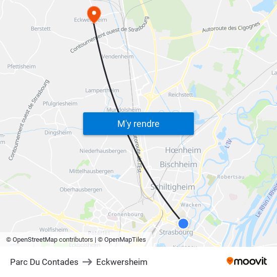 Parc Du Contades to Eckwersheim map