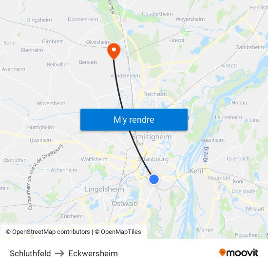 Schluthfeld to Eckwersheim map