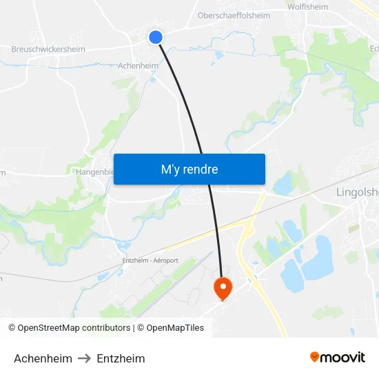 Achenheim to Entzheim map