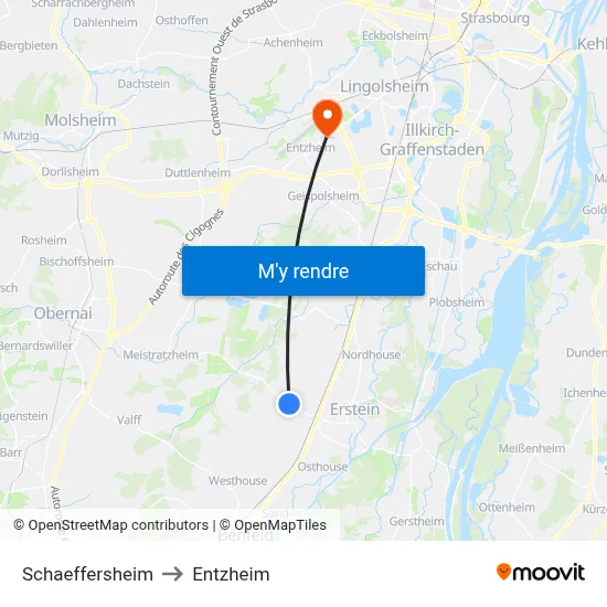 Schaeffersheim to Entzheim map