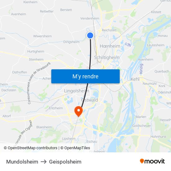 Mundolsheim to Mundolsheim map