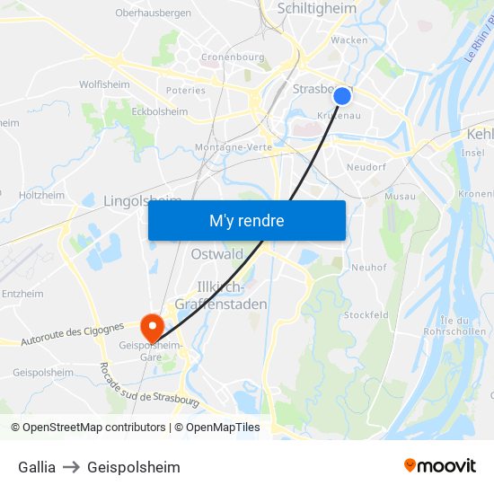 Gallia to Geispolsheim map