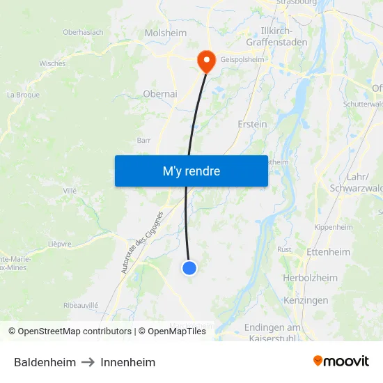Baldenheim to Innenheim map