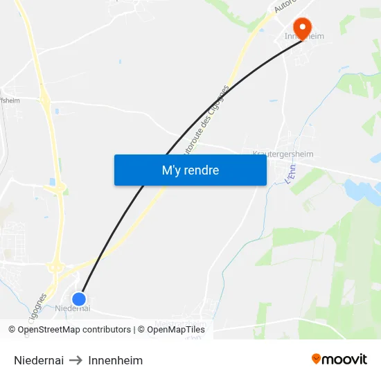 Niedernai to Innenheim map