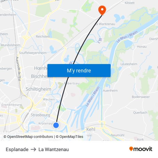 Esplanade to La Wantzenau map