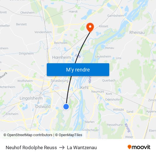 Neuhof Rodolphe Reuss to La Wantzenau map