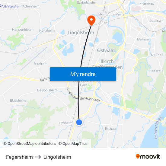 Fegersheim to Fegersheim map