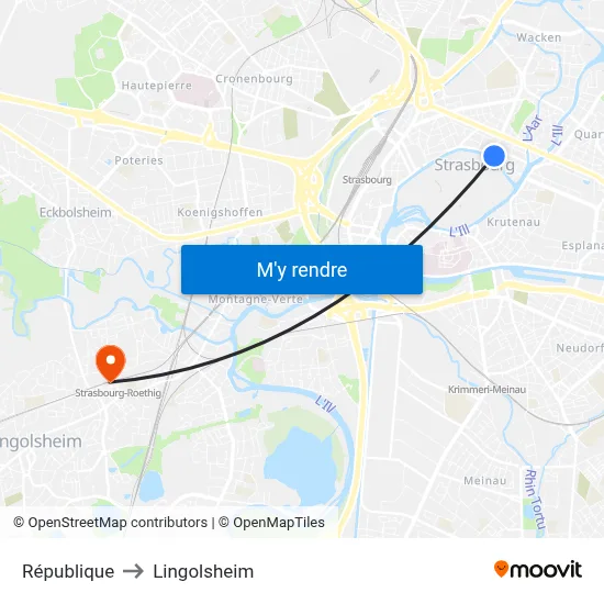 République to Lingolsheim map