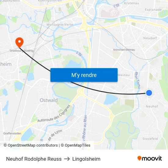 Neuhof Rodolphe Reuss to Lingolsheim map