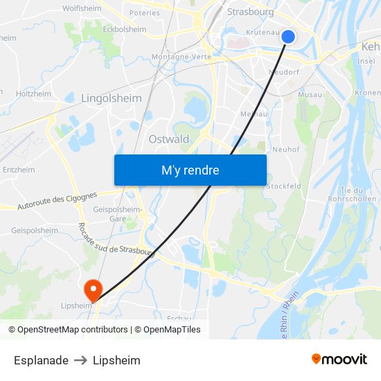 Esplanade to Lipsheim map