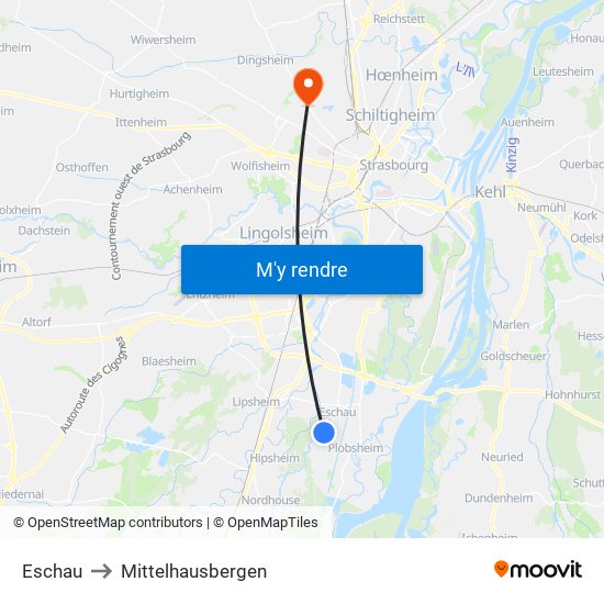 Eschau to Eschau map