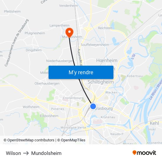 Wilson to Mundolsheim map