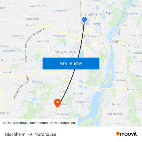 Bischheim to Bischheim map