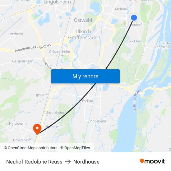 Neuhof Rodolphe Reuss to Nordhouse map